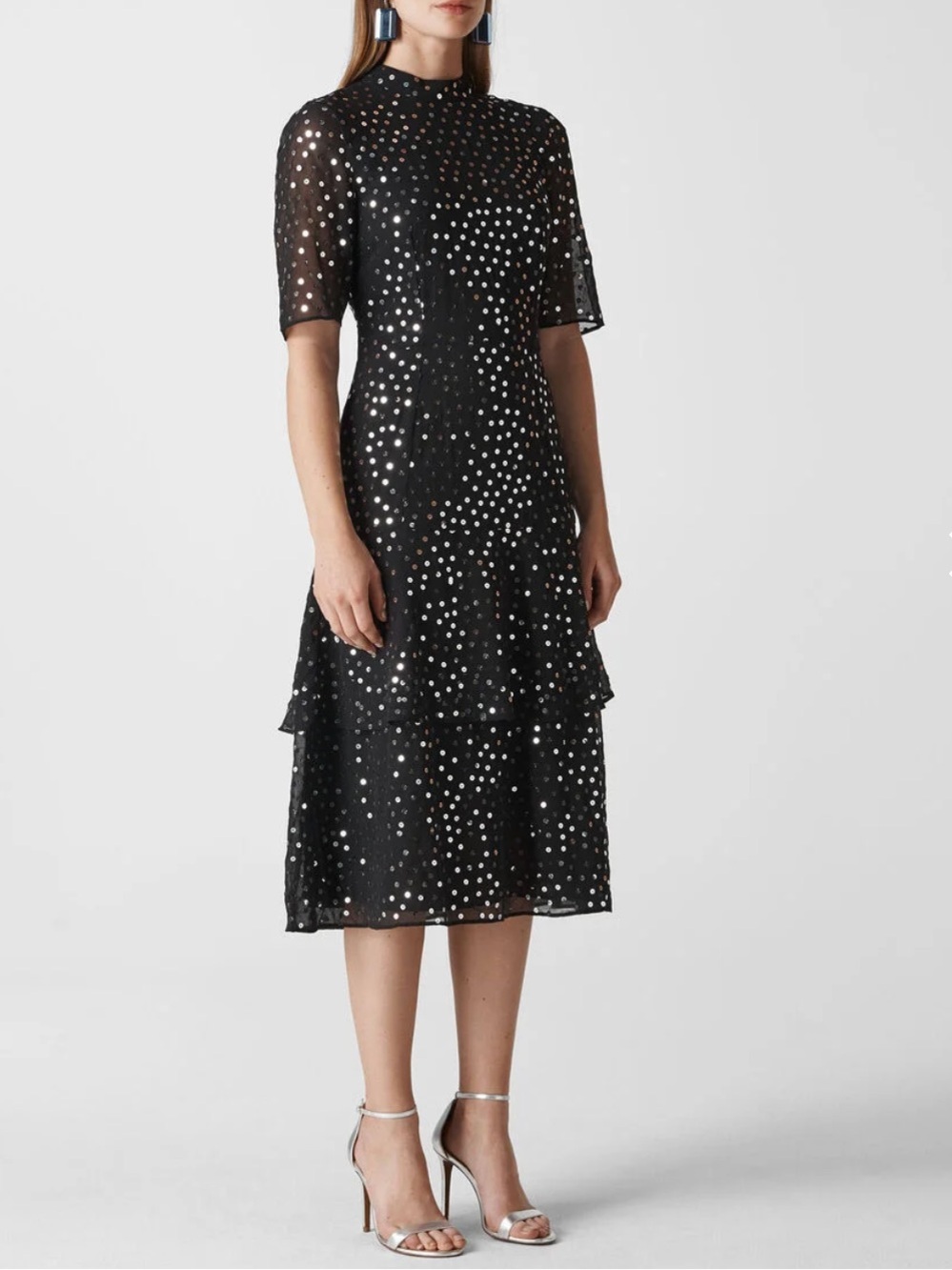 Whistles Ivanna Sequin Dress in Size 6 US